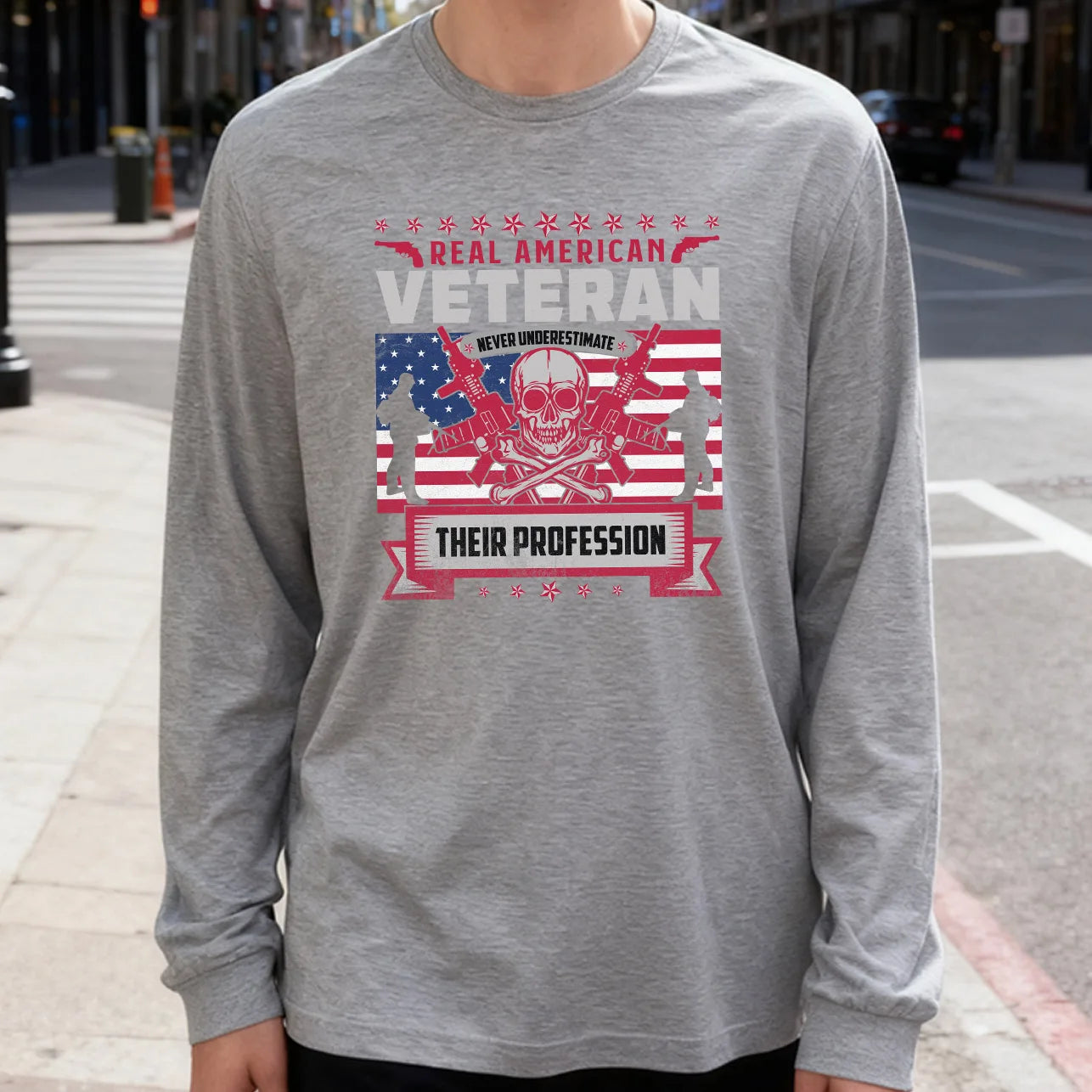 Skeleton Gun Veteran Long Sleeve